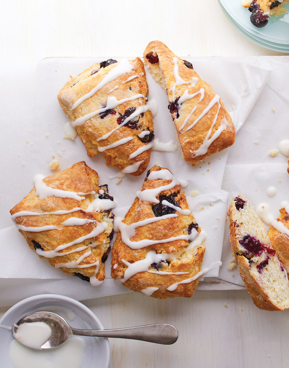 Air Fryer Blueberry Scones with lemon glaze Recipe