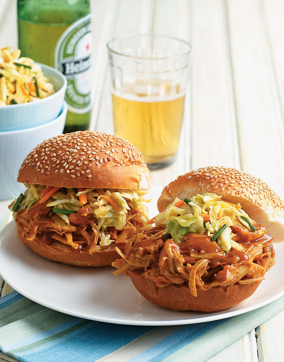 Barbecued Pulled Chicken Sandwiches Recipe