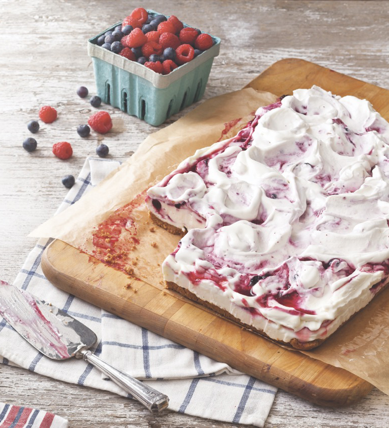 Frozen Berry Swirl Sheet Cake Recipe