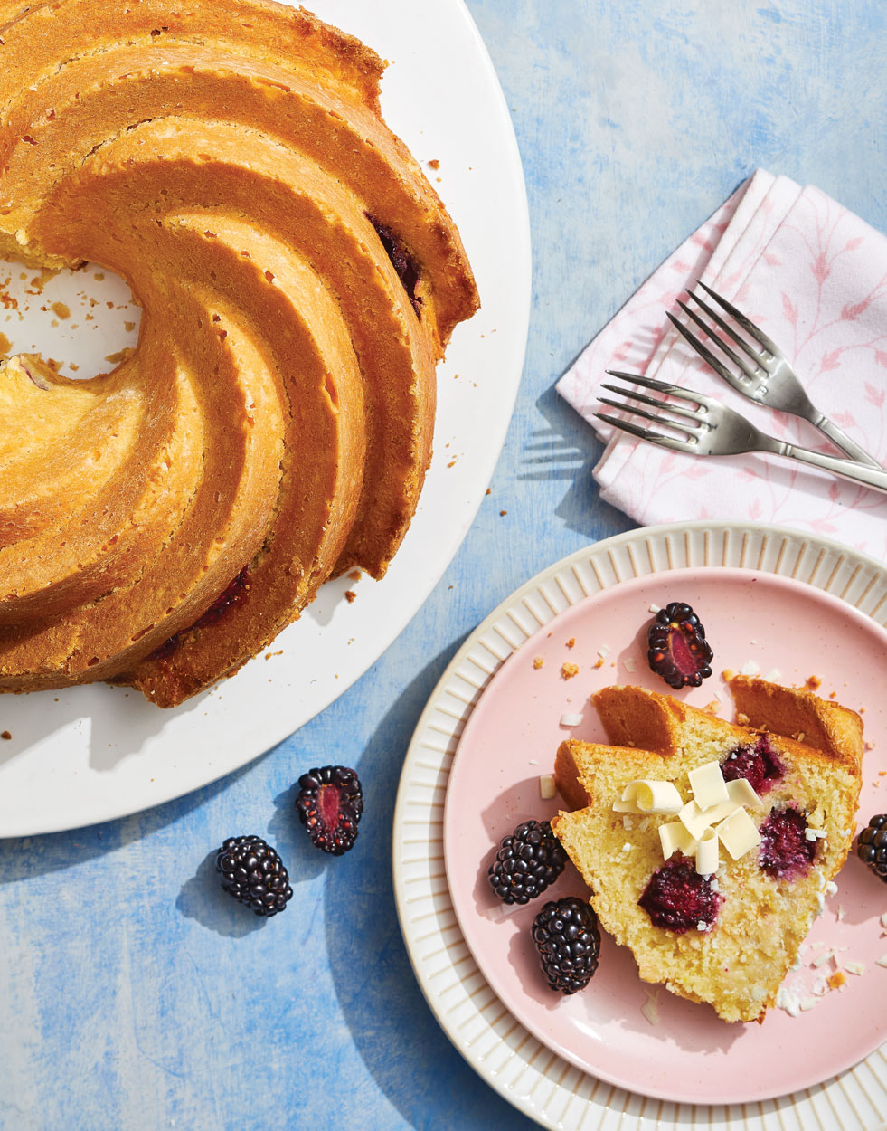 Blackberry Lemon Cake with White Chocolate and Olive Oil Recipe