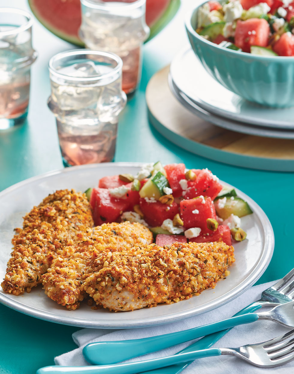 Buttermilk Chicken Tenders with Parmesan & Almonds Recipe