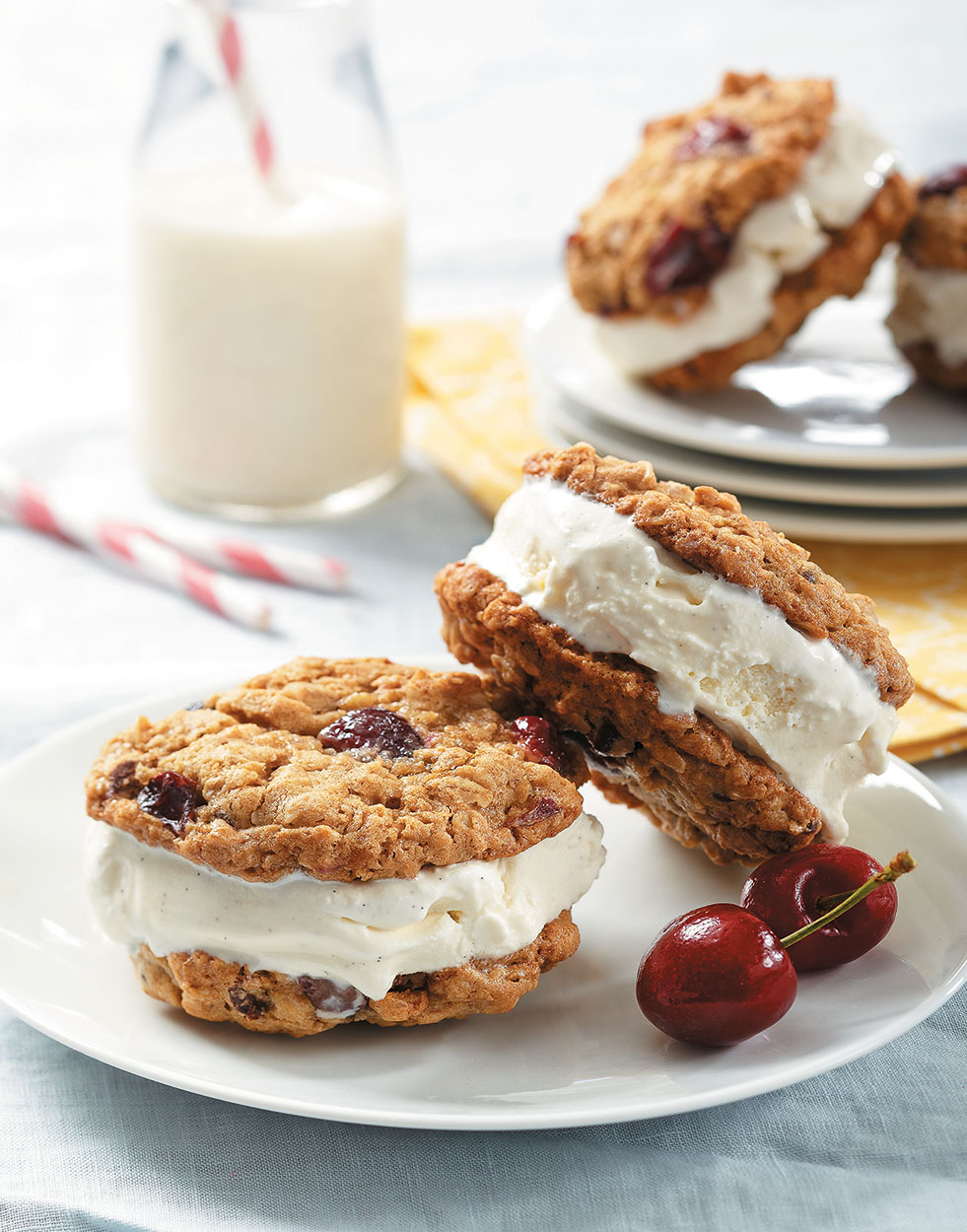 Cherry-Chocolate Oatmeal Cookie Sandwiches Recipe