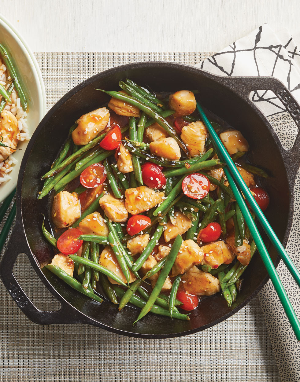 Chicken Stir-Fry with green beans & tomatoes Recipe
