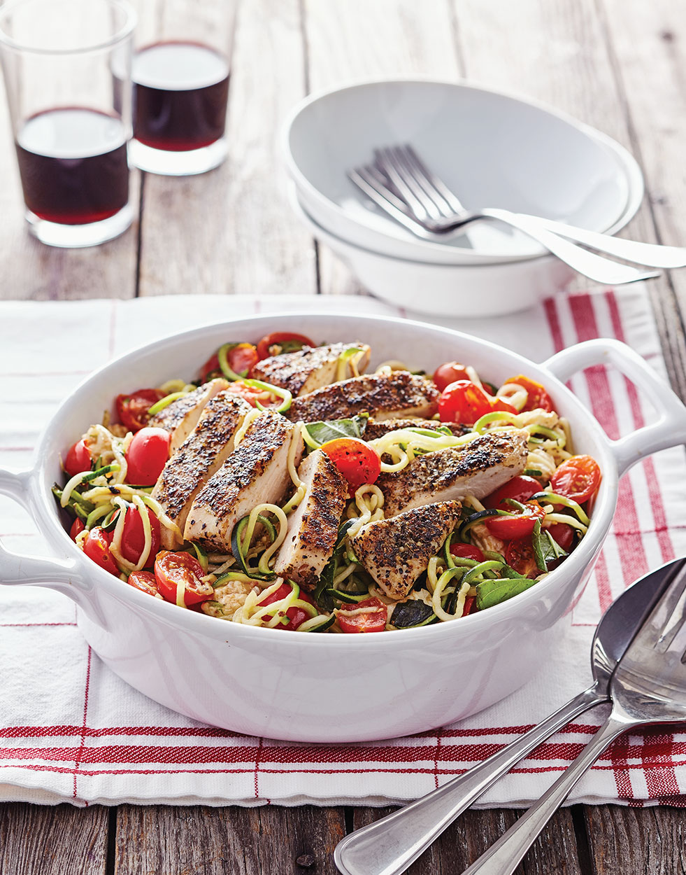 Chicken & Zoodles with tomatoes Recipe