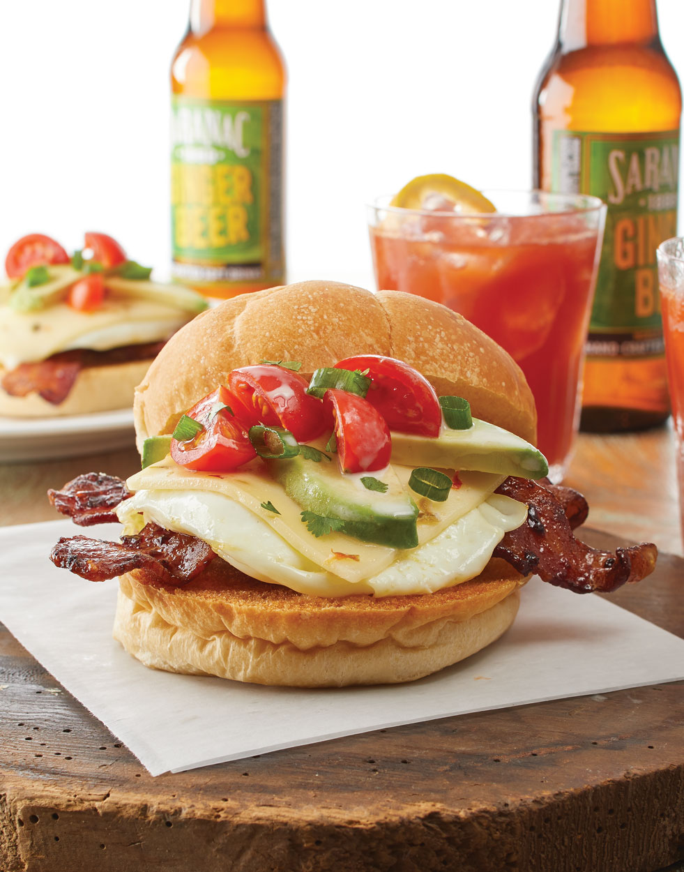 Chipotle-Bacon Breakfast Sandwich with Tomato Avocado Salsa Recipe
