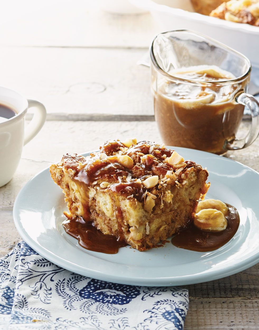 Coconut-Banana Bread Pudding with Coconut-Caramel Sauce Recipe