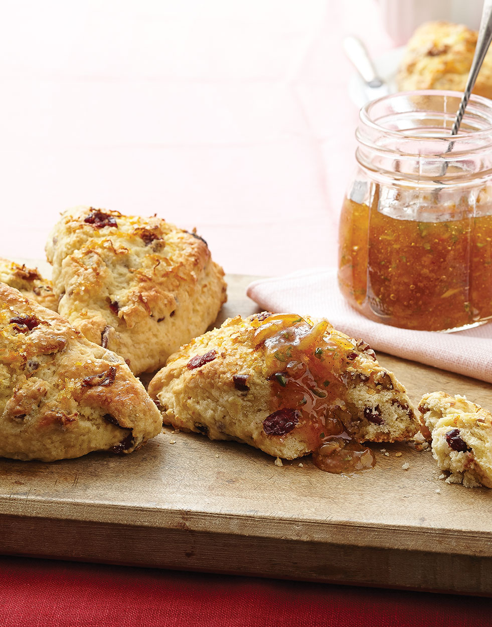 Cranberry-Pecan Scones with spiced orange marmalade Recipe