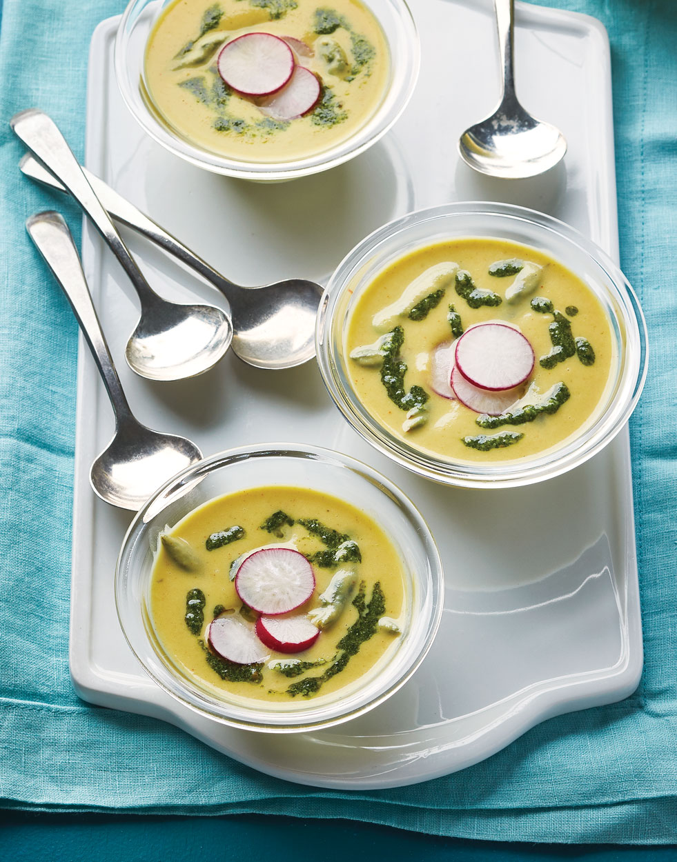 Creamy Asparagus Soup with Parsley Purée Recipe