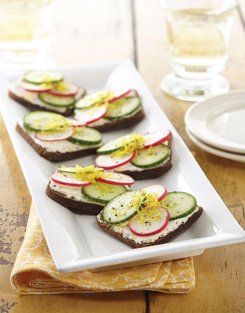 Cucumber & Radish Finger Sandwiches Recipe