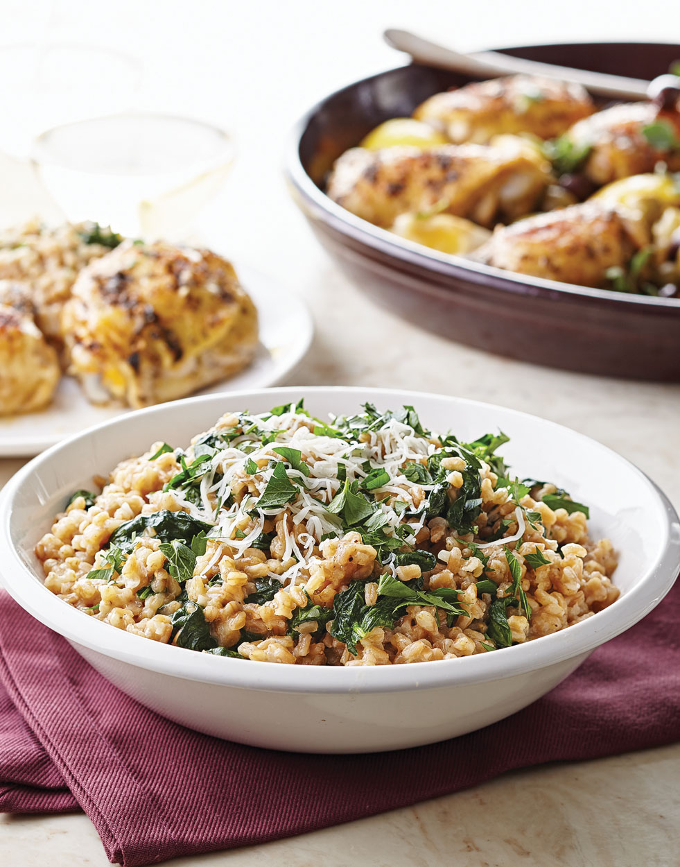 Farro with Spinach & Parmesan Recipe