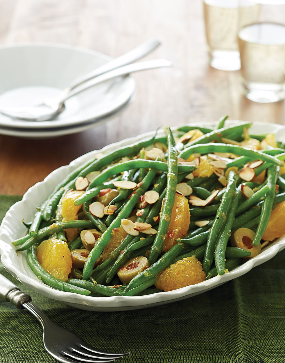 green beans with orange mustard dressing Easy Green Bean Salad with Mustard and Garlic Dressing