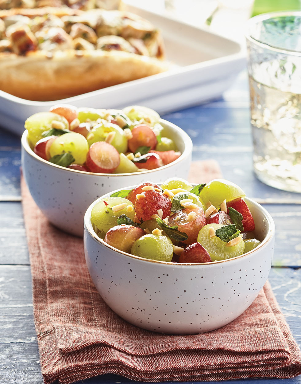 Green & Red Grape Salad with Basil & Almonds Recipe