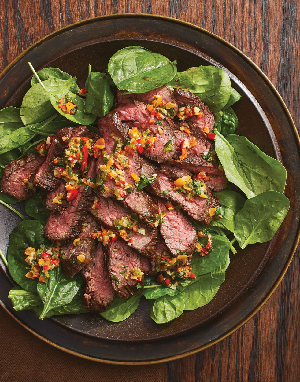 Grilled Flap Steak with garlic & chile butter Recipe