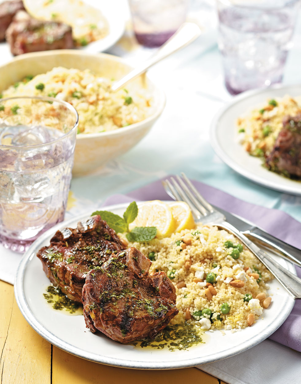 Grilled Lamb Chops with Mint & Basil Sauce Recipe