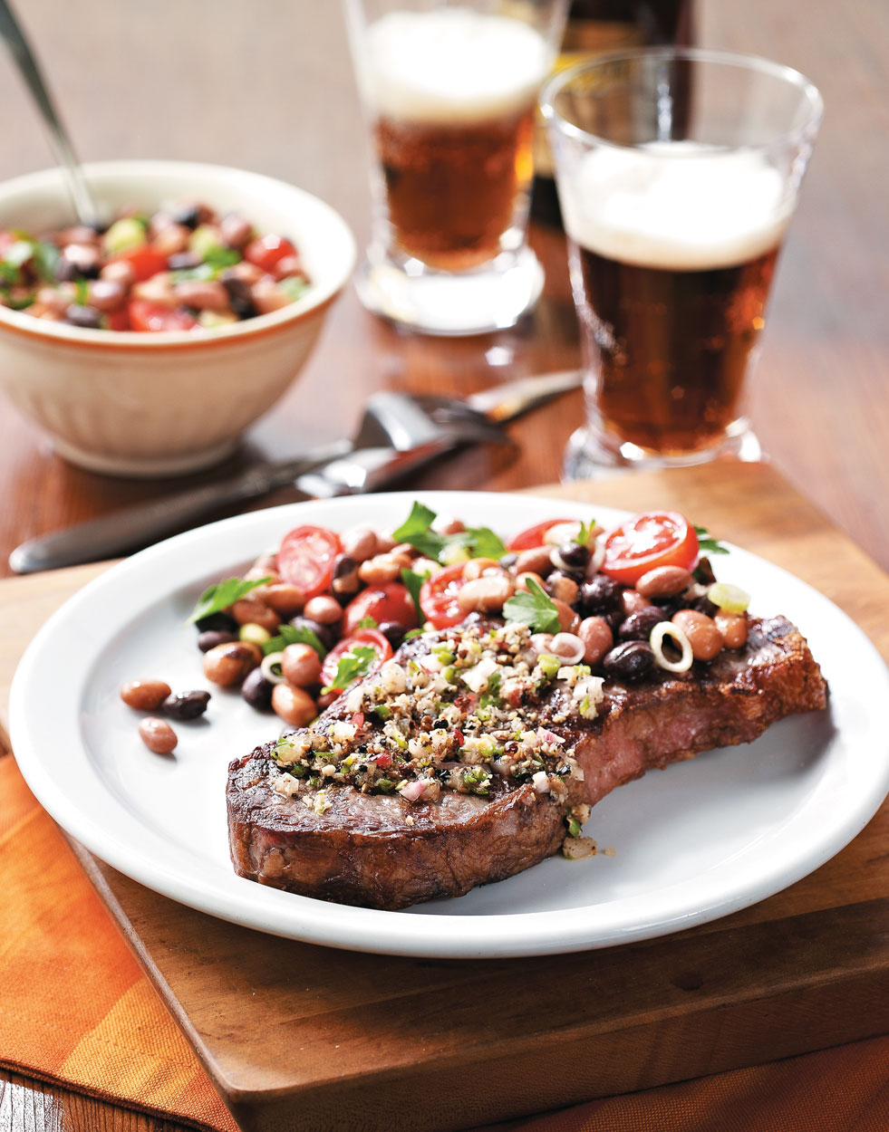 Grilled Strip Steak with Horseradish Mignonette Recipe