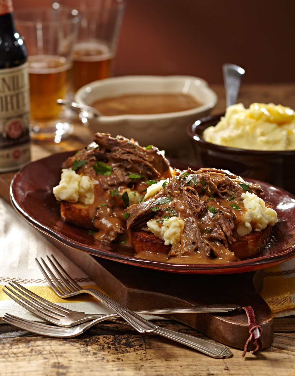 Hot Beef Sandwiches with Mashed Potatoes Recipe