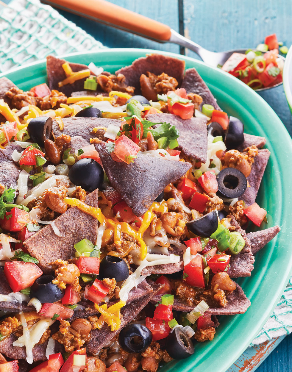 Loaded Nachos with Blue Corn Tortilla Chips Recipe