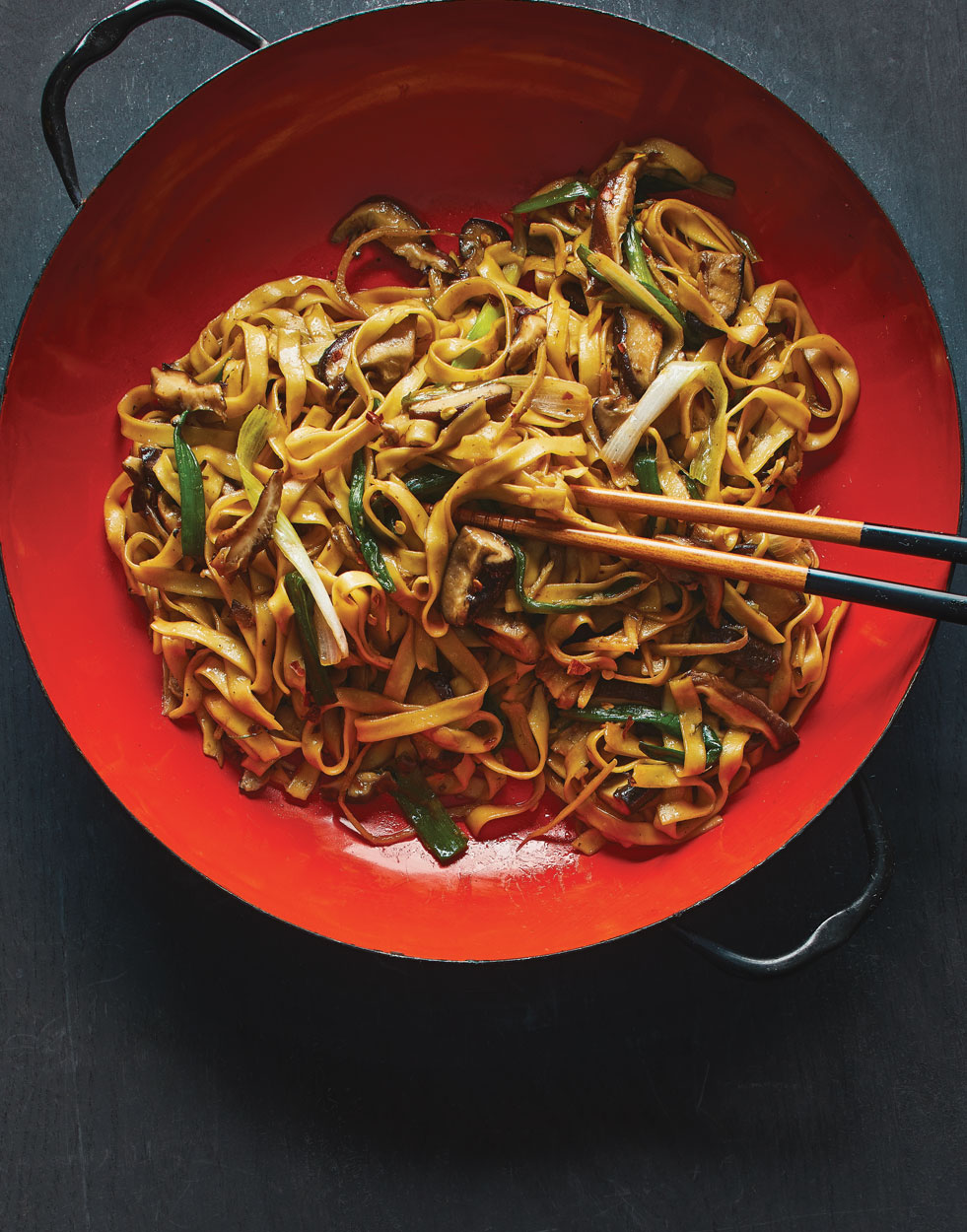 Long Life Noodles with shiitakes, ginger & scallions Recipe
