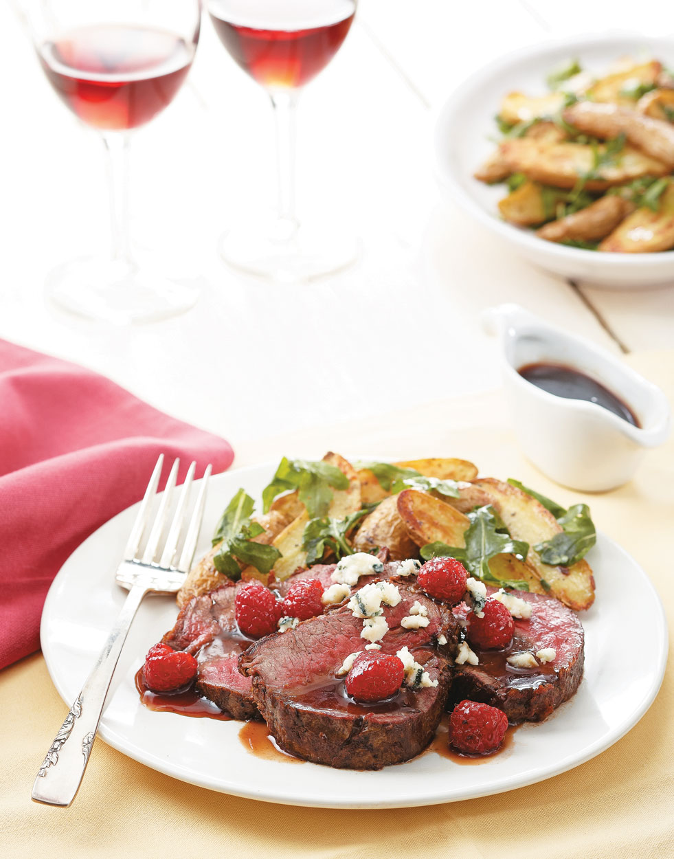 Pan-Roasted Beef Tenderloin with raspberry sauce Recipe