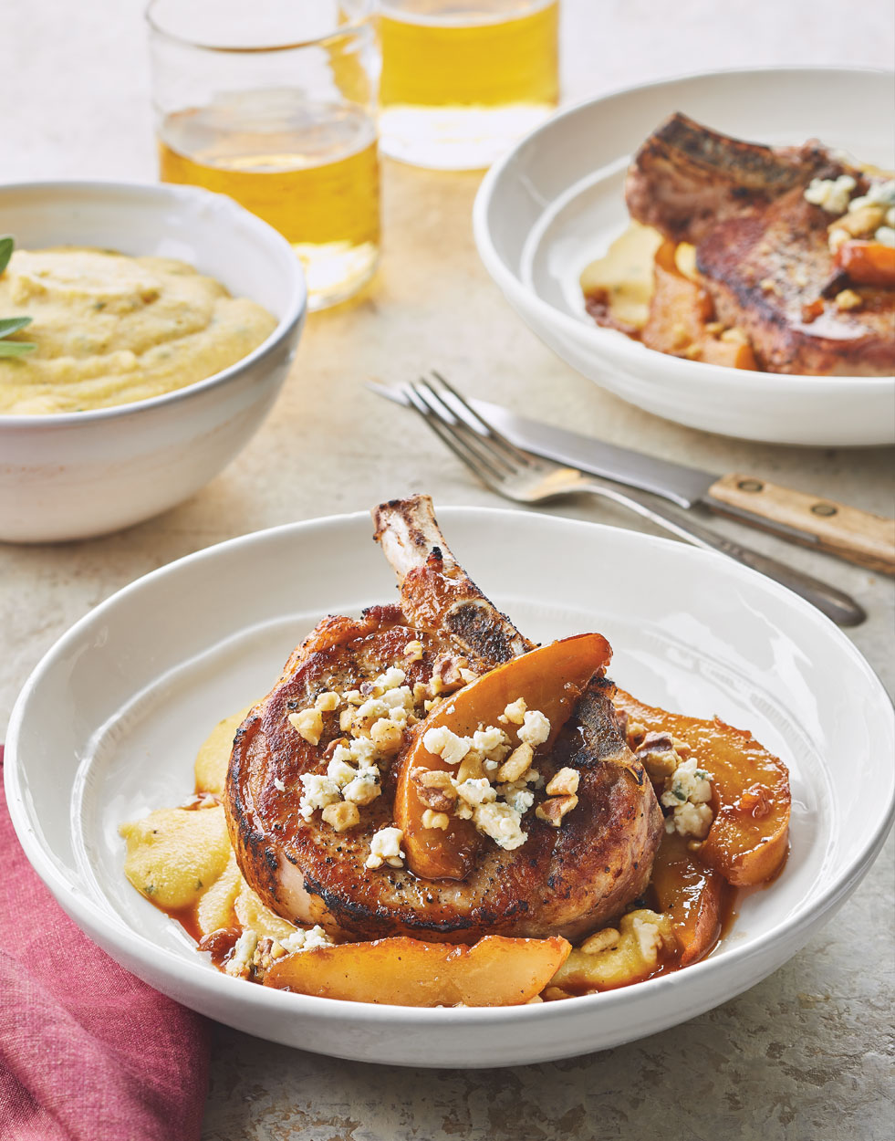 Pan-Roasted Pork Chops with Glazed Pears Recipe