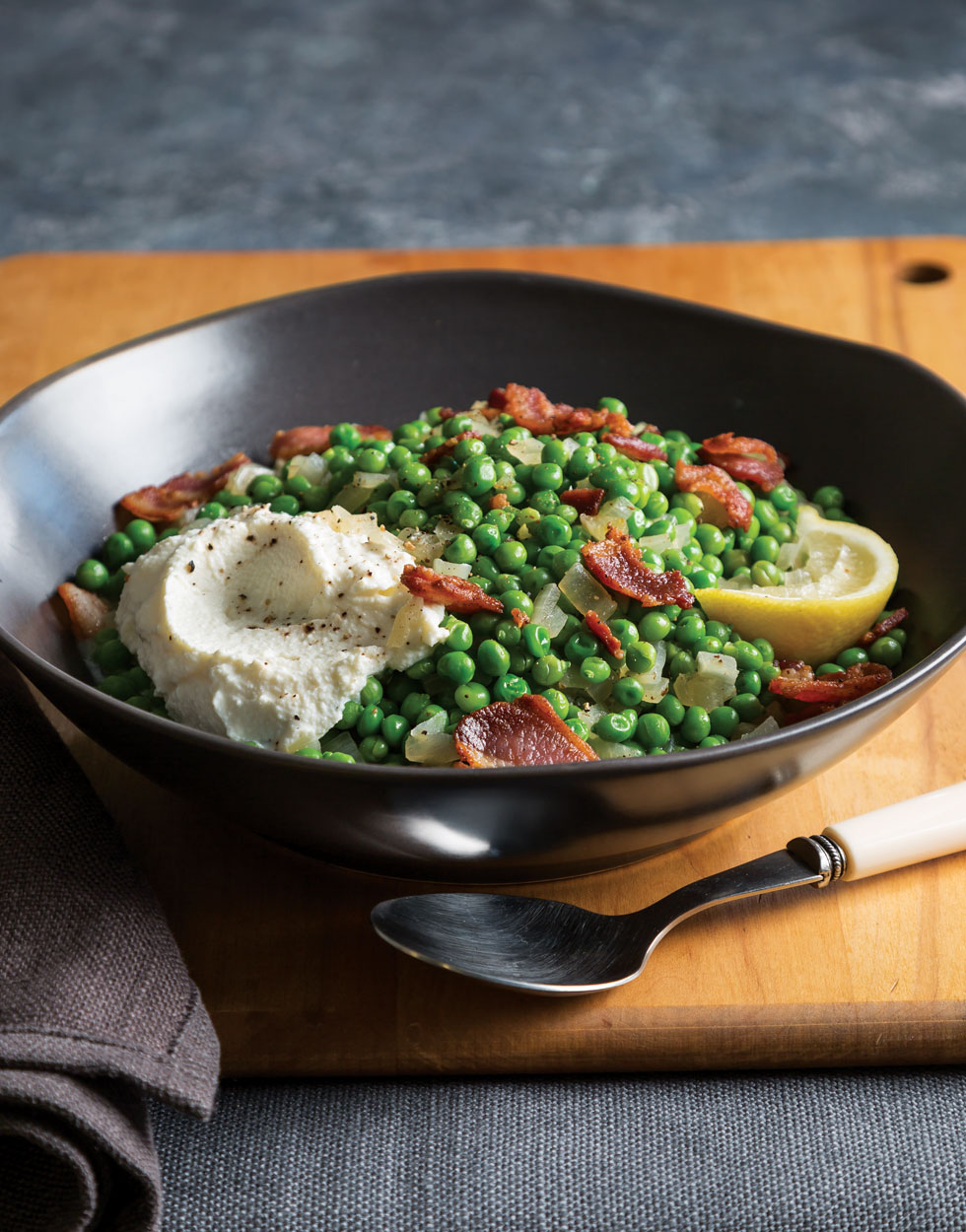 Peas with Bacon & Ricotta Recipe