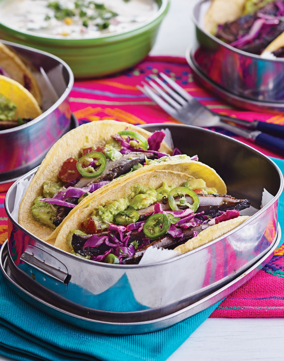 Portobello Tacos with Slaw & Guacamole Recipe
