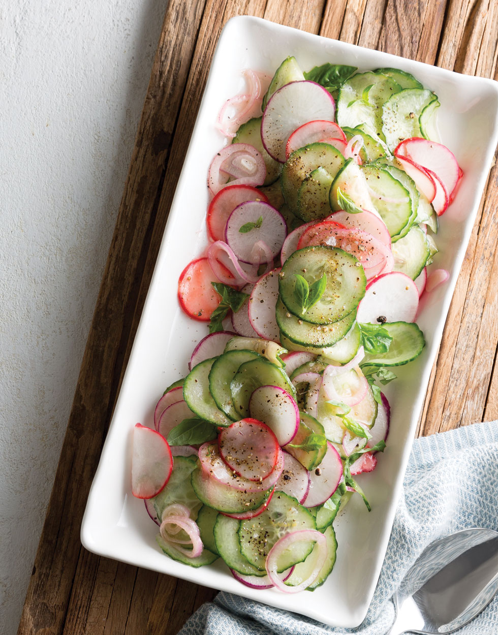 Radish and Cucumber Salad with Basil Recipe