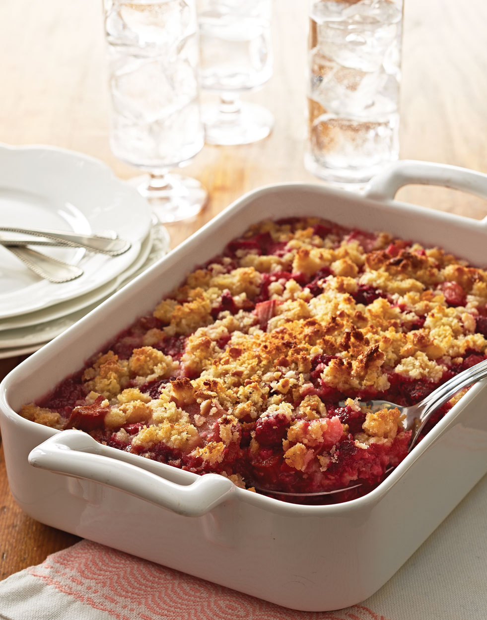 Rhubarb-Raspberry Brown Betty Recipe