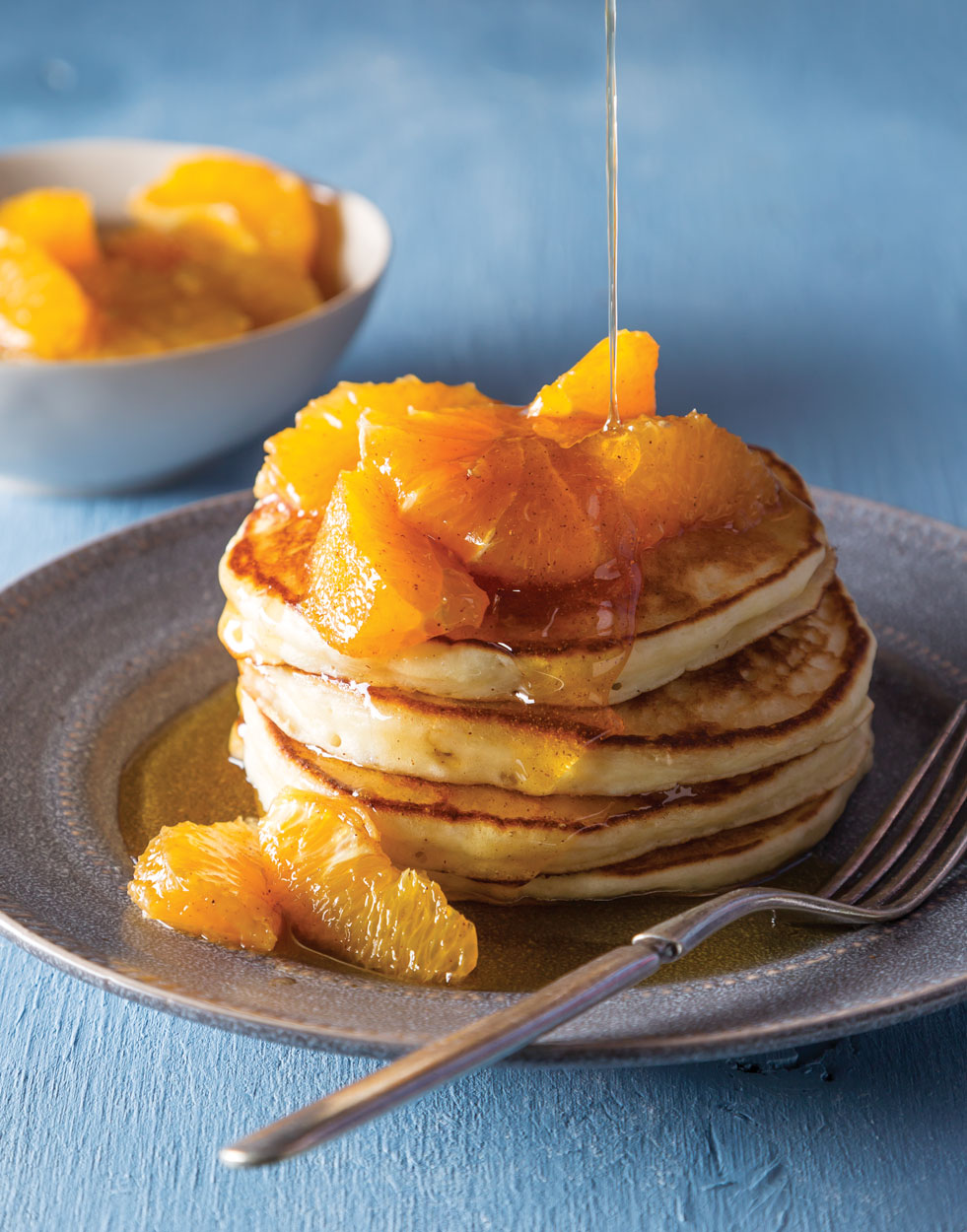 Ricotta Pancakes with Orange-Maple Syrup Recipe