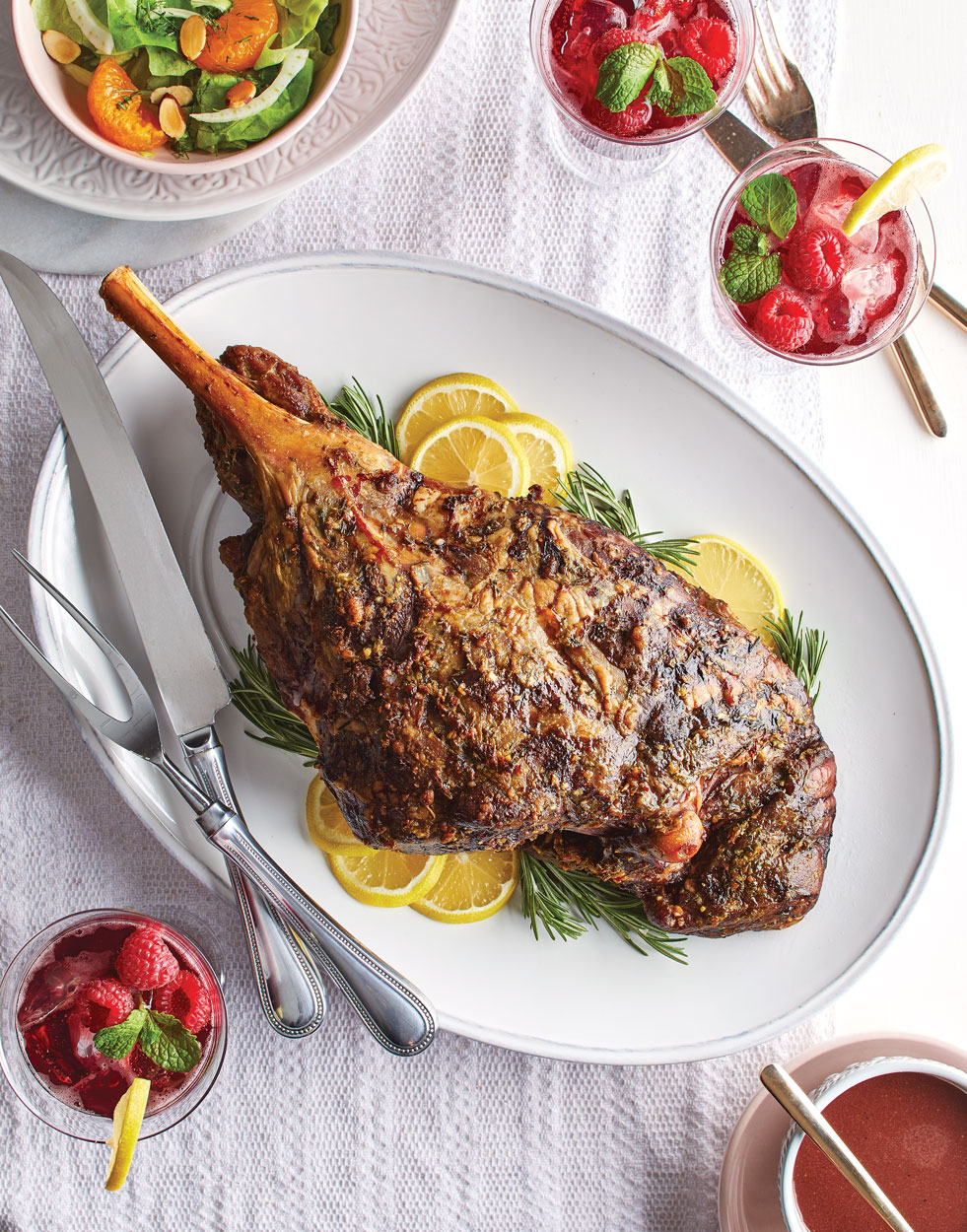 Rosemary & Garlic Roasted Leg of Lamb with Shrewsbury Sauce Recipe