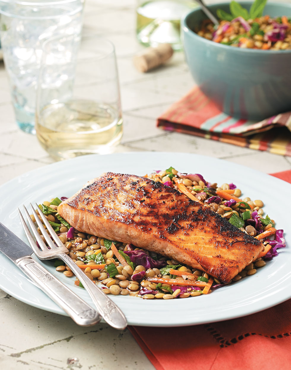 Salmon & Lentil Salad with Balsamic Vinaigrette Recipe