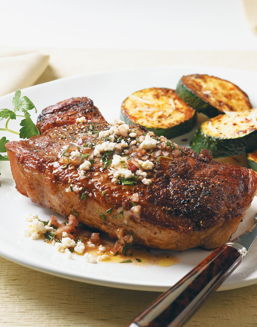 Seared Steak with Feta & Red Wine Vinaigrette Recipe