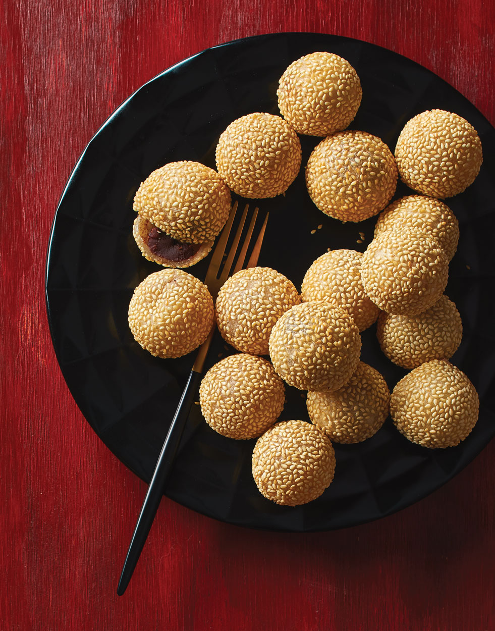 Sesame Balls (Jian Dui) with red bean paste Recipe