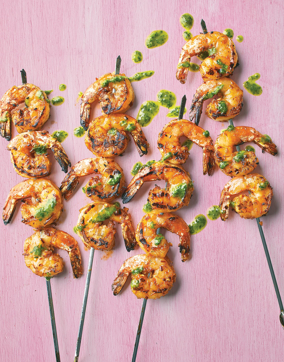 Shrimp Skewers with cilantro pesto Recipe