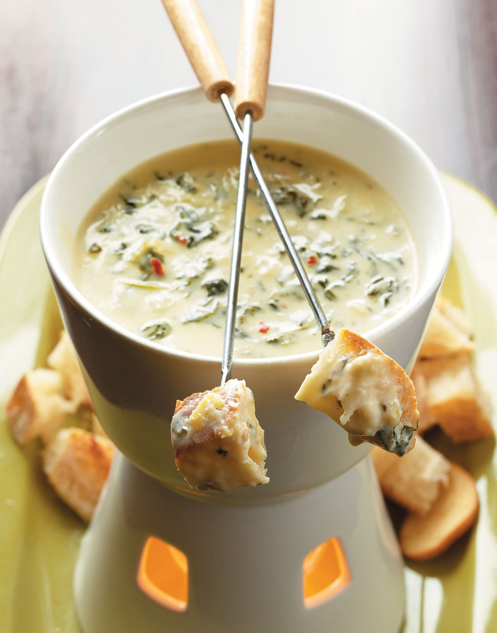 Spinach-Artichoke Fondue Recipe