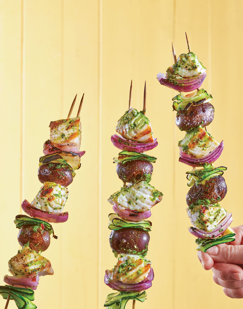 Swordfish Kebabs with Garlic Parsley Sauce Recipe