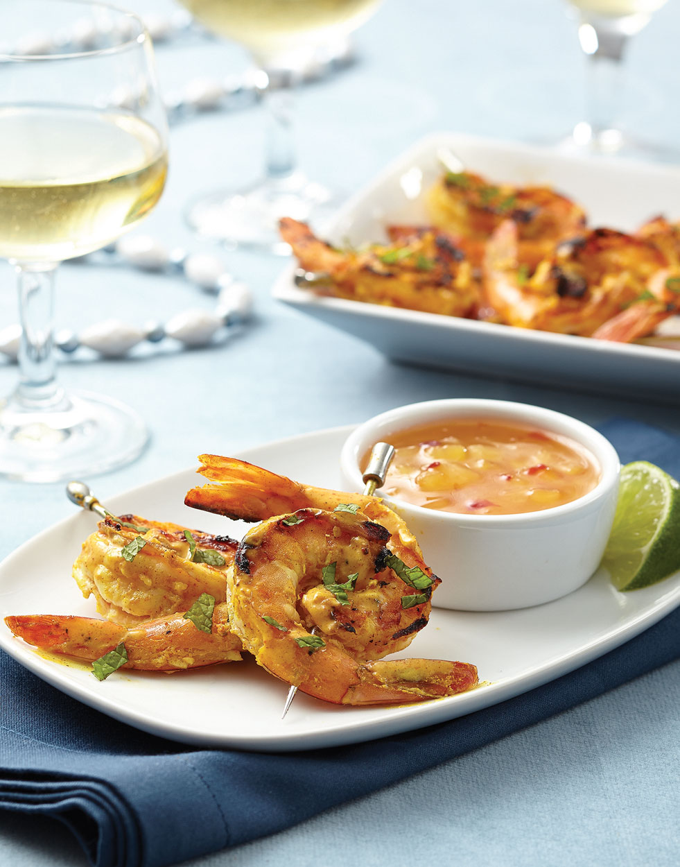 Tandoori Shrimp Skewers with Pineapple Chutney Recipe