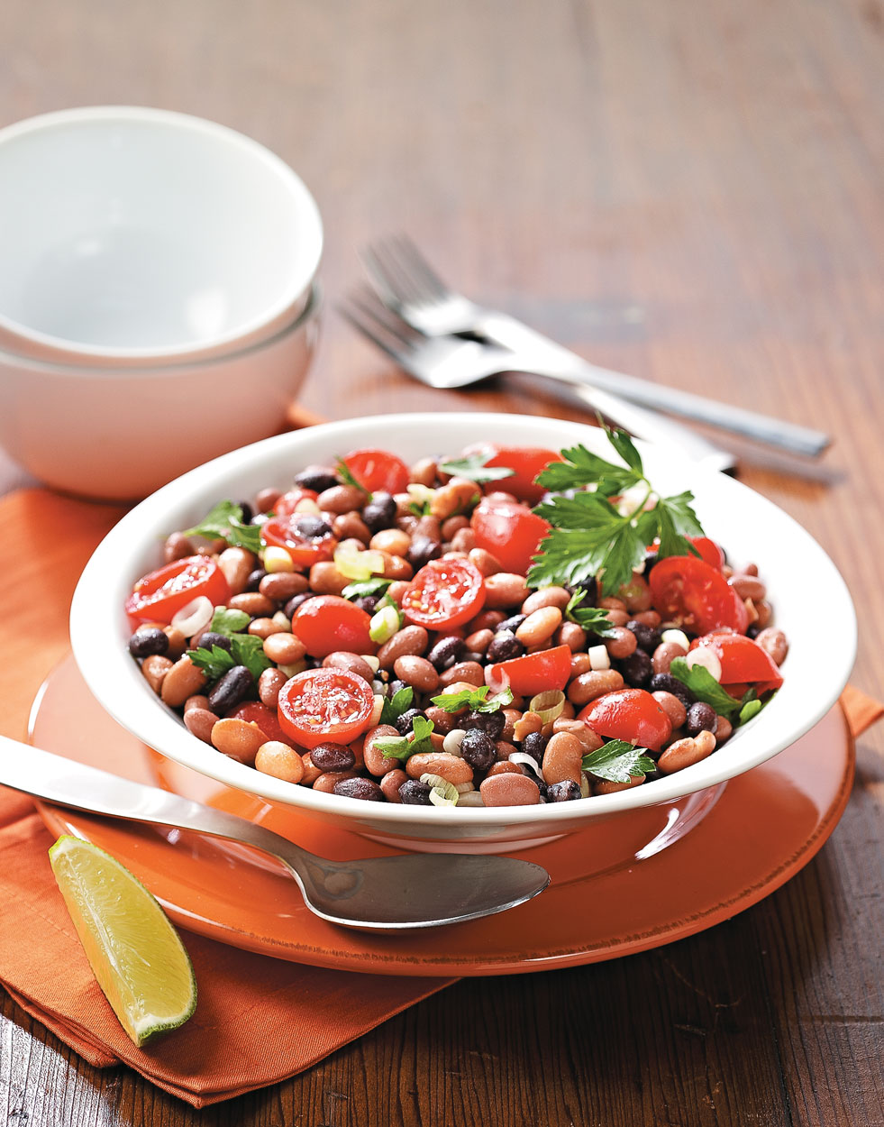 Tomato Bean Salad with Garlic-Rosemary Vinaigrette Recipe