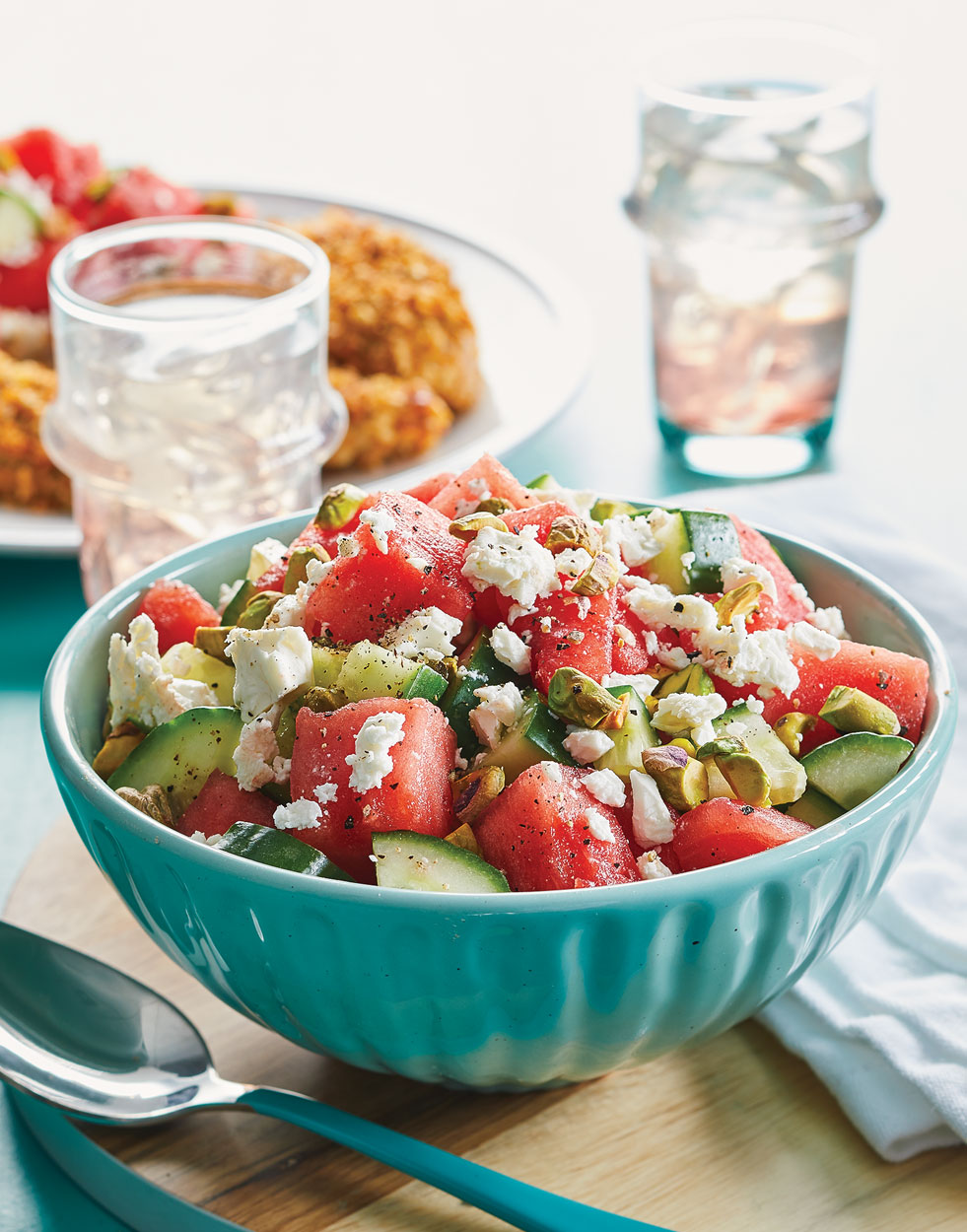 Watermelon & Cucumber Salad with Feta Recipe