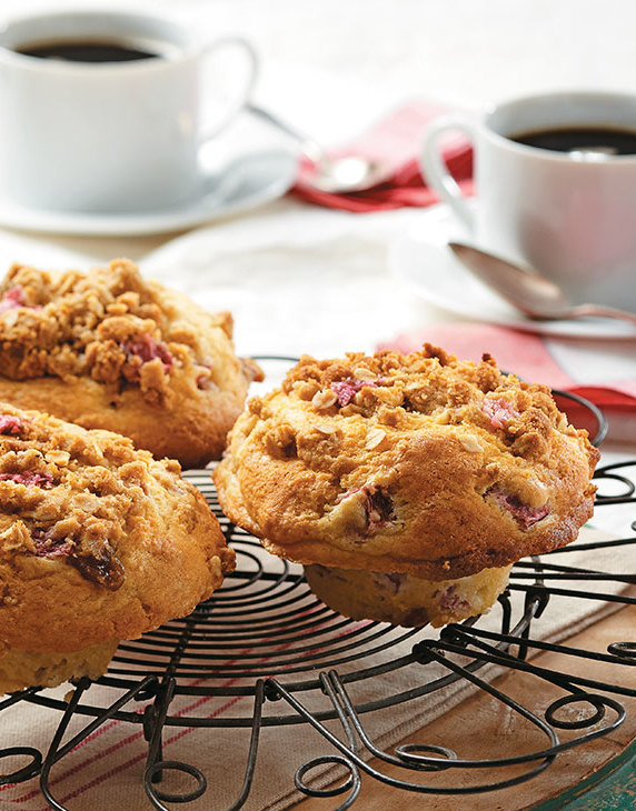 Rhubarb-Lemon Muffins with Streusel Topping Recipe