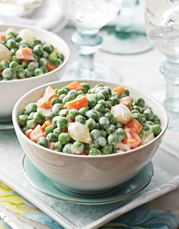 Creamed Peas & Carrots with pearl onions Recipe