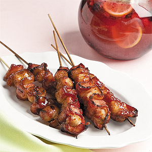Breakfast Kebabs with Apple-Cinnamon Barbecue Sauce Recipe