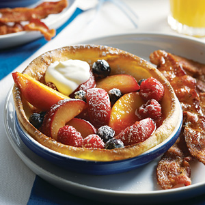 Puff Pancakes with Maple-Baked Fruit Recipe