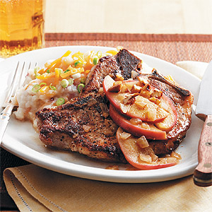 Pork Chops with Sautéed Apples & Pecans Recipe