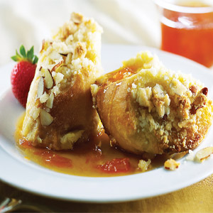 Overnight French Toast with Almond Streusel & Apricot Maple Syrup Recipe
